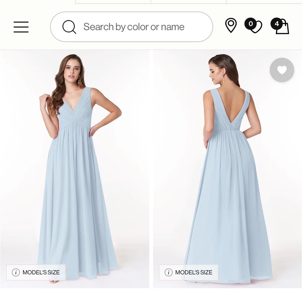 Azazie Backless V-Neck Dress in Plum